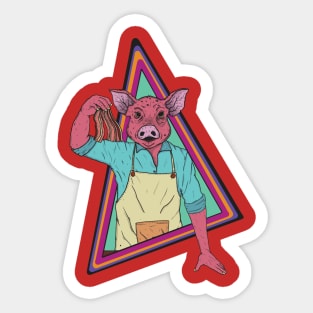 Canibal pig Sticker